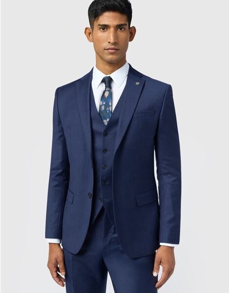 Ted Baker Slim Fit Keats Cobalt Flannel Men's Suit Jacket