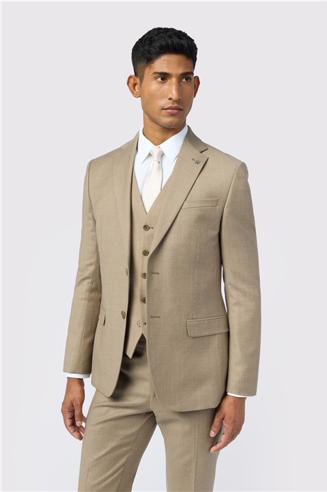 Ted Baker Slim Fit Larkin Oatmeal Flannel Men's Suit Jacket