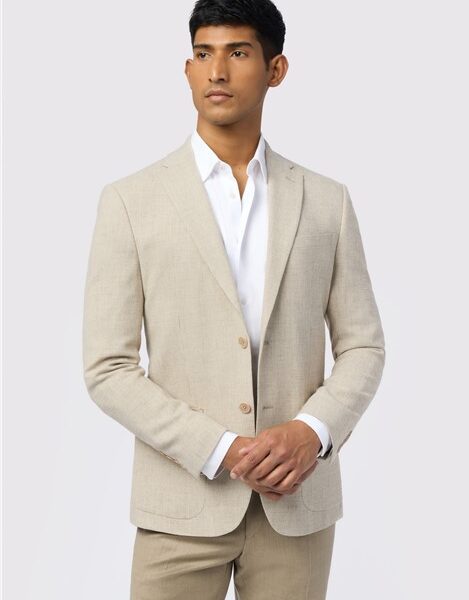 Ted Baker Slim Fit Monro Stone Puppytooth Mens Blazer - Formal & Casual